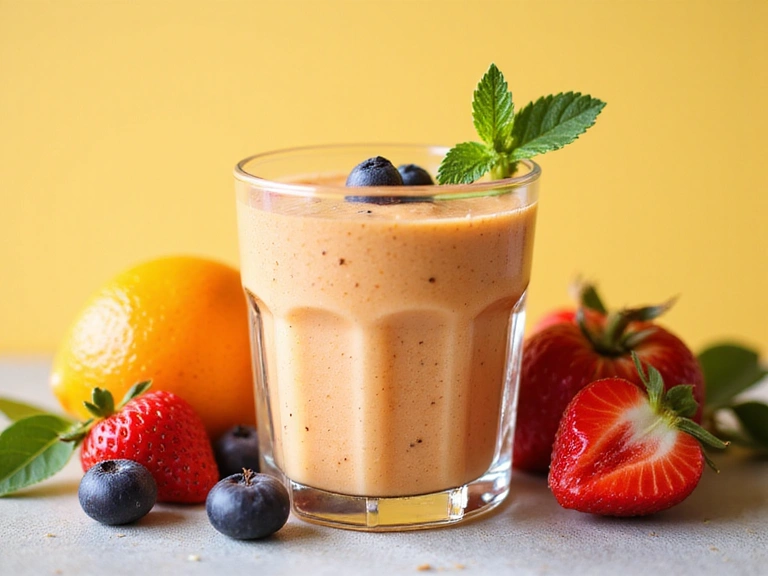 Batido de proteínas y frutas