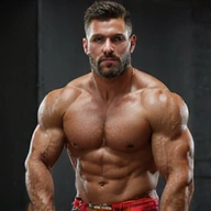 Deportista masculino mostrando su físico mejorado y musculatura definida